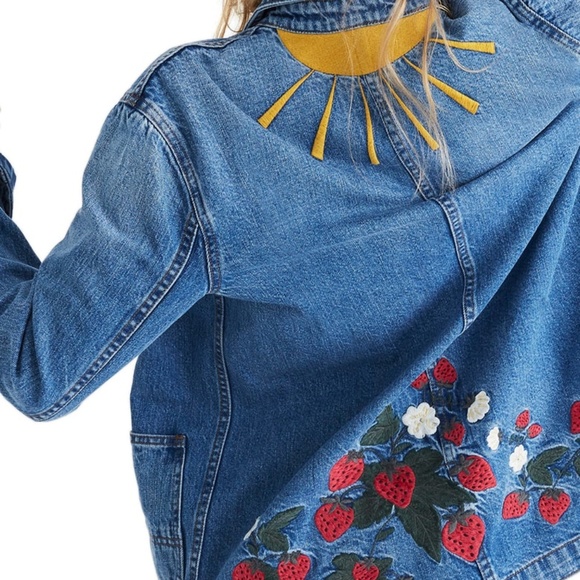 Madewell Jackets & Blazers - NWT Madewell Strawberry Embroidered Jacket